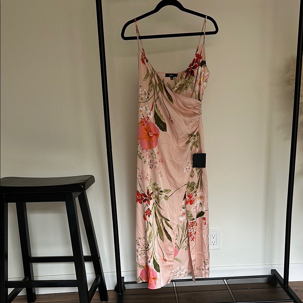 Lulu's Pink and Red Midi Dress